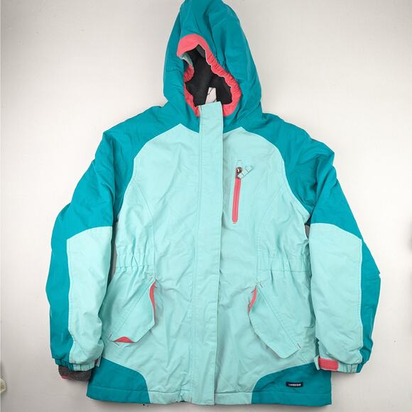 Lands' End Aqua/Teal Girls Winter Coat